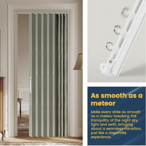 NIB AJAZZ Blackout Accordion Invisible Folding Magnetic Curtain Door - Picture 6 of 16